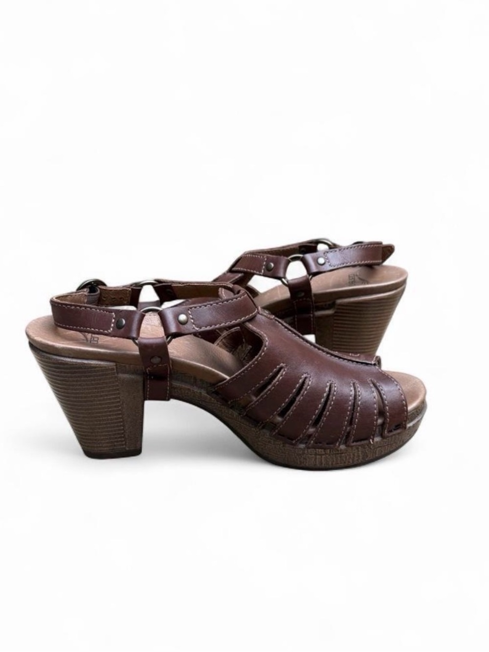 Dansko Randa Brown Leather Platform Slingback Sandals EU 39